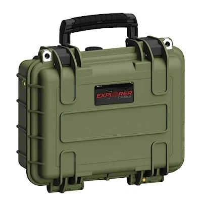 Immagine di Explorer Cases Valigetta portaoggetti outdoor 2712HL.G green with pick &amp; pluck foam (L x A P) 28 20 12 cm Verde oliva