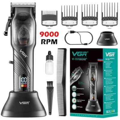 Immagine di VGR 269 Tagliacapelli professionale da uomo, regolabile elettricamente, set di taglio a T ricaricabile USB, indicatore LED Barber Clipper,