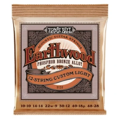 Immagine di Ernie Ball Earthwood 12 String Custom Light Phosphor Bronze Acoustic Guitar Strings 10 48 Gauge