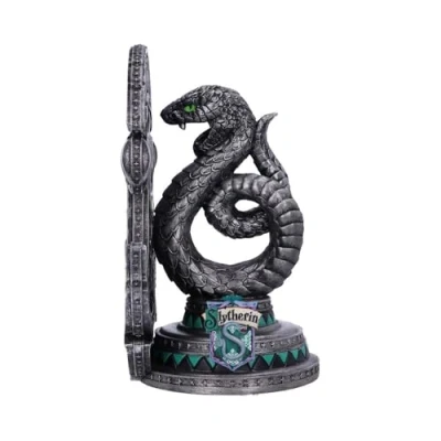 Immagine di Nemesis Now Fermalibri con Licenza Ufficiale Harry Potter Slytherin, 20 cm, Resina, Argento