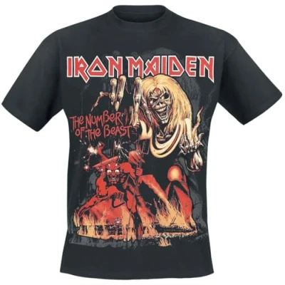 Immagine di Iron Maiden Number of The Beast Graphic Uomo T Shirt Nero 4XL 100% Cotone Regular