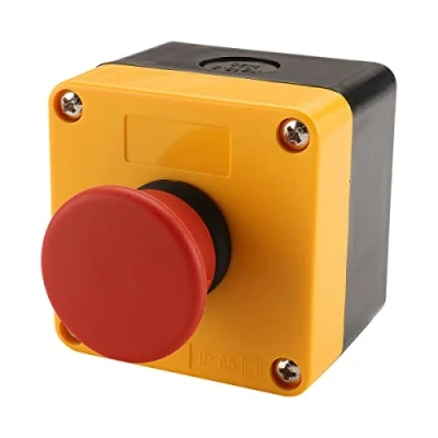 Immagine di BAOMAIN segno rosso Interruttore d&#039;emergenza momentaneo, a pulsante 10A 660V resistente alle intemperie con scatola