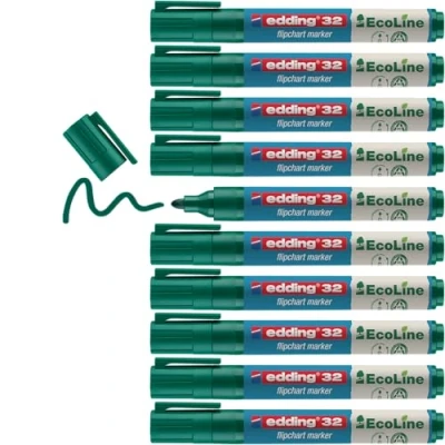 Immagine di Edding 31 Ecoline Flipchart Marker, colore: nero 1.5 3mm verde