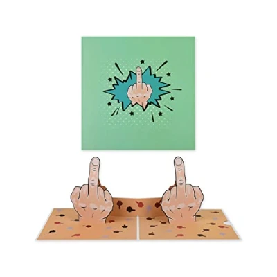 Immagine di ds. distinctive style Biglietto di compleanno divertente con dito medio pop up