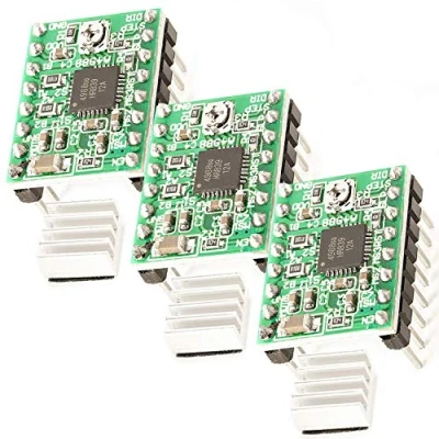 Immagine di AZDelivery 3 x Modulo Driver Motore Passo A4988 Scheda Breakout con dissipatore di calore compatibile Arduino incluso un E Book!