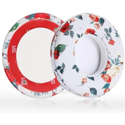 Immagine di Solo3 Cuscinetti di ricambio per cuffie On Ear wireless Beats Solo 2 e 3, in memory foam, con morbida pelle proteica (bianco floreale)