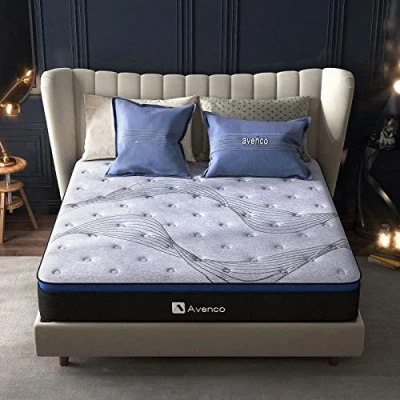 Immagine di Avenco Materasso Matrimoniale 180x200 h1, Altezza 24 cm, a Molle Insacchettate 3 Zone, in Memory Foam Gel, Ibride, Certificato Oeko Tex &amp; US ISPA, 180x200x24 cm