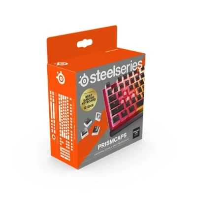 Immagine di SteelSeries PrismCaps, Copritasti in stile pudding a doppio scatto, Robusta termoplastica PBT, Compatibile con la maggior parte delle tastiere meccaniche, Steli MX, Nera (Layout US)