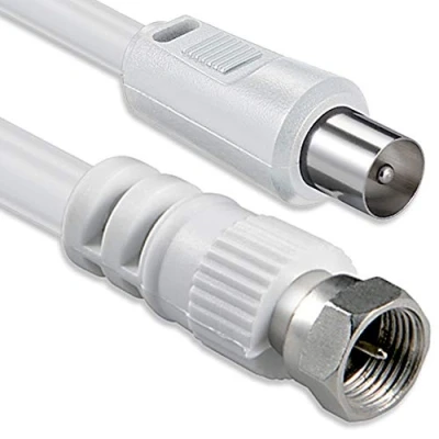 Immagine di 1aTTack cavo per antenna satellitare coassiale connettore F da maschio a femmina, doppia, tripla o quadrupla schermatura, 75 db/85 db/100 db/110 db/120 db/125 db