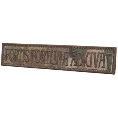 Immagine di Multicam Fortis Fortuna Adiuvat 1x5 OCP Name Tape John Wick Coyote Morale Tactical Military Fastener Patch