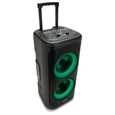 Immagine di AIWA KBTUS 450 Trolley Speaker, 350 W, Bluetooth, Porta USB e Slot Micro SD x Mp3, AUX IN/OUT stereo jack, Guitar/Micro IN con Telecomando + Microfono, Colore Nero