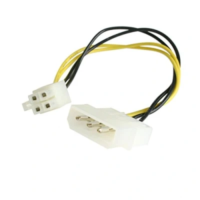 Immagine di StarTech.com Cavo Adattatore LP4 a P4 da 15cm, Convertitore per Cavetto di Alimentazione Ausiliario P4, Molex ATX 4 pin Scheda Madre Pentium (HB31CM1A3CB)