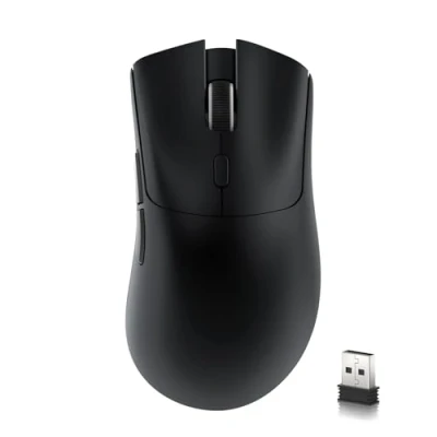 Immagine di MAMBASNAKE x Attack Shark R1 Mouse da gioco wireless leggero a tre modalità 59 g, connettività 2,4 GHz/BT/cablata, 5 pulsanti programmabili, 6 DPI regolabili fino 18000, PixArt PAW3311 Nero