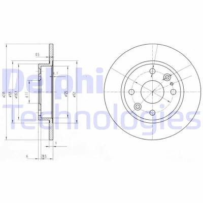 Immagine di DELPHI BG2803 Disco freno 231 9 4 pieno Oleato non trattato senza cuscinetto ruota, anello sensore ABS MAZDA: MX 5 I
