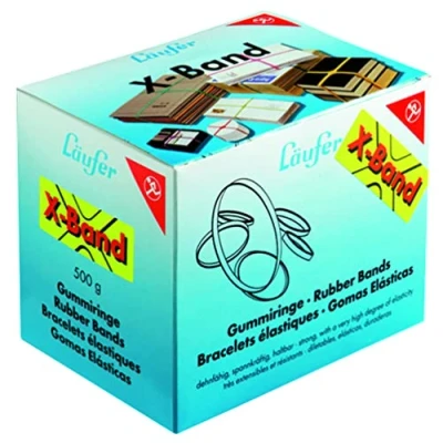 Immagine di Läufer 59082 Rondella x Band, elastici a croce elastici, 100 11 mm, diametro 65 scatola da 500 g, elastico colori assortiti