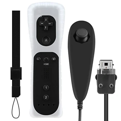 Immagine di OSTENT Telecomando per sensore di movimento + Wired Nunchuck Combo compatibile console Nintendo Wii Colore nero
