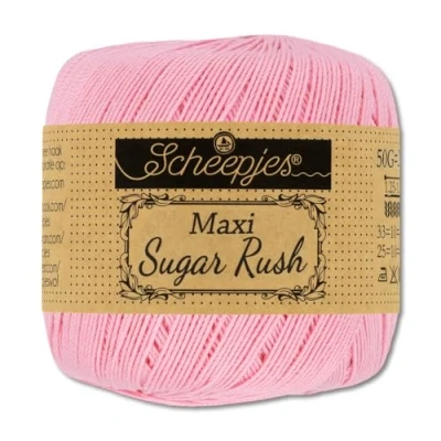 Immagine di Frida&#039;s Wollhaus Scheepjes Maxi Sugar Rush Filetto per uncinetto in cotone, 50 g, 87 colori (749 rosa)