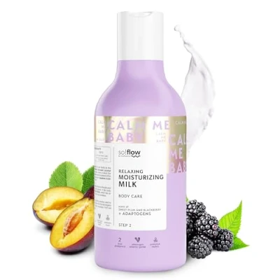 Immagine di So!Flow Latte Corpo Rilassante Mora e Prugna con Squalano Nutriente Estratto di Rhodiola Rosea per un&#039;Esperienza Coccole Benessere