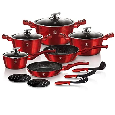 Immagine di 15 pcs cookware set, Metallic Line Burgundy Edition
