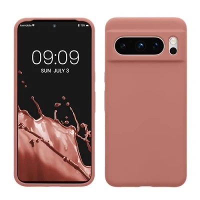 Immagine di kwmobile Cover per Google Pixel 8 Pro Custodia Back Case Smartphone in Silicone TPU Protezione Gommata rosa invernale