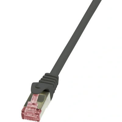 Immagine di LogiLink CQ2093S RJ45 cavo di rete, patch CAT 6 S/FTP 10.00 m Nero Ritardante fiamma, con protezione 1 pz.