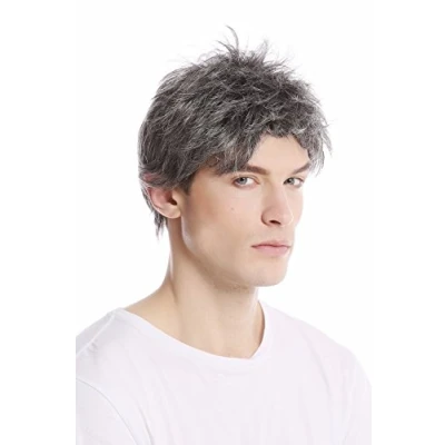 Immagine di WIG ME UP GFW1169 44 Parrucca Uomo Corta Giovanile Disinvolta Wild Arruffata Alla moda Grigio scuro con Nero