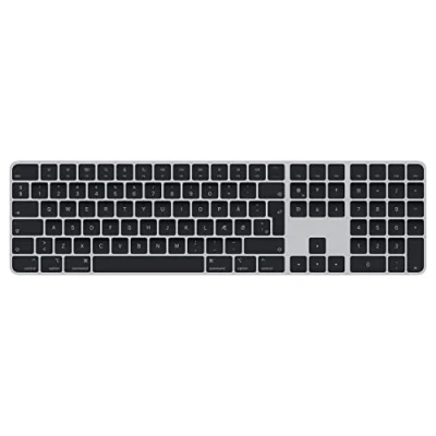 Immagine di Apple Magic Keyboard con Touch ID e tastierino numerico: Bluetooth, ricaricabile. Compatibile i computer Mac chip Apple; Danese, tasti neri