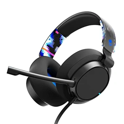 Immagine di Skullcandy SLYR Pro Cuffie da Gioco Over Ear Multipiattaforma con Filo, Enhanced Sound Perception e Microfono AI, Compatibili Xbox, Playstation Computer Blu