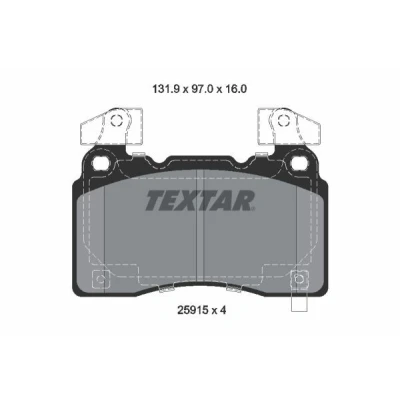 Immagine di TEXTAR 2591503 Kit pastiglie freno con segnalatore acustico usura contrappesi TESLA: Model S