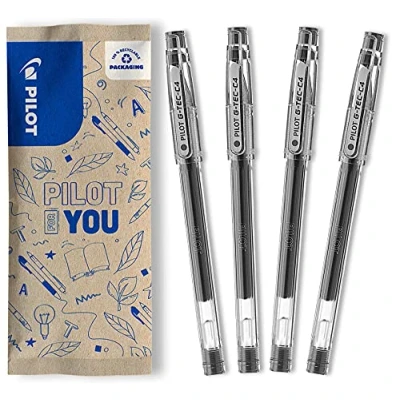 Immagine di Pilot Gtec C4 Penna a sfera in gel, confezione da 4, colore: Nero