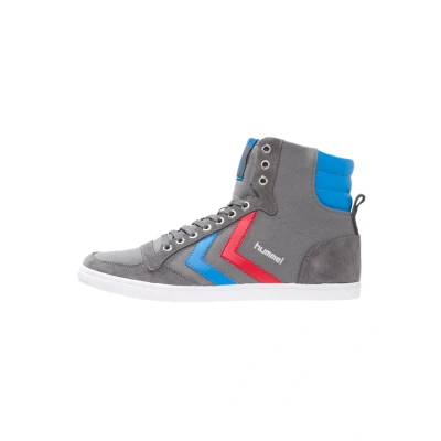 Immagine di Hummel Slimmer Stadil Sneakers alte, Taglia: 37, Castle rock/ribbon red/brilliant blue Pelle e tessuto