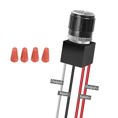 Immagine di Jeloyutek DC 12V LED Dimmer PWM 12 V/24 V 4 fili manopola di controllo per barca, camper, roulotte, camper auto, lampade dimmerabili, strisce colore singolo, Nero