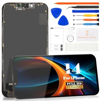 Immagine di Per iPhone 14 Display LCD Sostituzione Dello Schermo Digitizer Assembly A2882, A2649, A2881, A2884, A2883 Kit di Riparazione (nero)