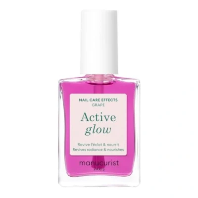 Immagine di Manucurist Active Glow Grape Smalto per Unghie Cura Riparatore (Glowy Lilla) Vegan &amp; Made in France Rinforzante Fragili Nutriente Trasparente trattante Regalo donna