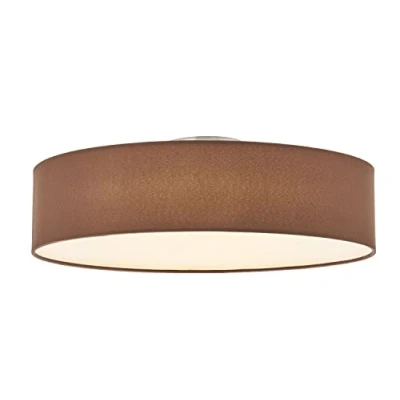 Immagine di plafoniera &#039;Sebatin&#039; dimmerabile (Moderno) colore Marrone, in Tessuto ad es. Cucina (3 luci, E27) di Lindby tessuto, plafoniera, lampada