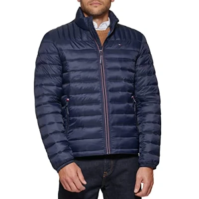 Immagine di Tommy Hilfiger Lightweight Down Alternative Packable Puffer Jacket Cappotto Piumino, Midnight, 3XL Uomo