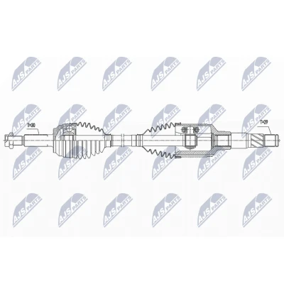 Immagine di NTY NPW CH 112 Albero motore / Semiasse Assale anteriore Dx 907mm TESLA: Model X