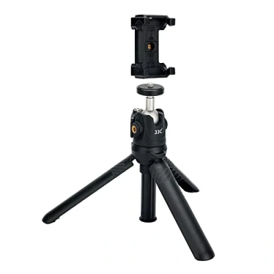 Immagine di JJC Mini treppiede per telefono, estensibile fotocamera, portatile da viaggio iPhone, smartphone Android, DSLR, tavolo con foro 1/4 &quot; 20 braccio di
