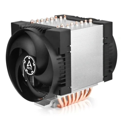 Immagine di ARCTIC Freezer 4U M (Rev.2) per AMD: SP6, sTR5, SP3, TR4, sTRX4, sWRX8 e Intel: LGA4189, LGA4677 UP, Dissipatore di CPU server, 2 ventole da 120 mm, 400 2300 giri/min, Ventola Rack Server