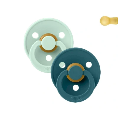 Immagine di 2 Succhietti BIBS Colour Round Nordic Mint/Forest Lake
