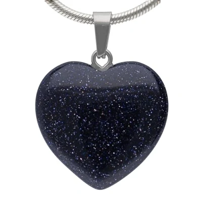 Immagine di Lebensquelle Plus ciondolo a forma di cuore, colore blu, con pietra preziosa, 2 x cm, cuore occhiello
