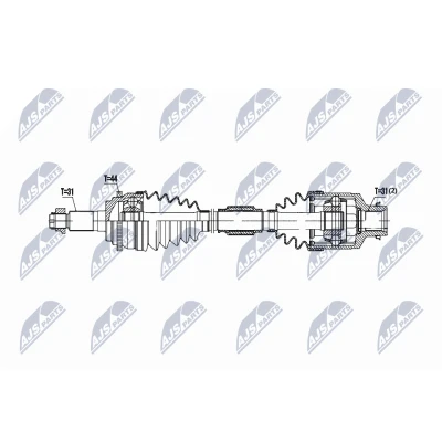 Immagine di NTY NPW MZ 086 Albero motore / Semiasse Assale anteriore Sx 555 Cambio manuale