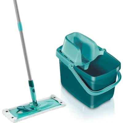 Immagine di Leifheit Set Combi XL, lavapavimenti per la pulizia della casa, con secchio e robusto manico pieghevole, Verde Taglia XL