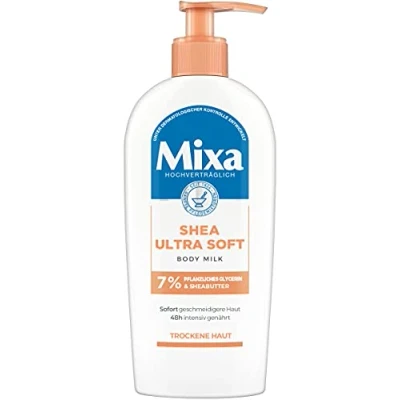 Immagine di Mixa Latte corpo ultra morbido al karité, nutrimento intensivo, con burro di karitè e glicerina vegetale, per pelli secche ruvide, 250 ml