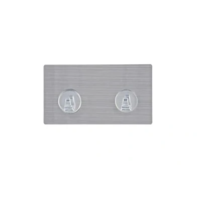 Immagine di WENKO Static Loc® gancio Strip satinato fissaggio senza trapano, PET, 14.5 x 2 8 cm, Argento
