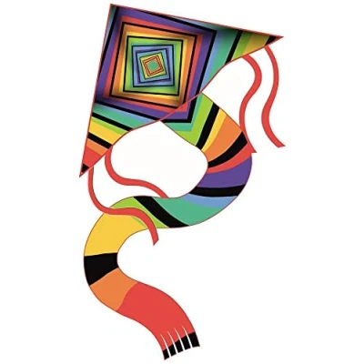Immagine di Paul Günther 1160 Aquilone per bambini Matrix, completamente pronto al volo con maniglia di avvolgimento e corda, a partire da 6 anni, circa 97 x 48 cm, lunghezza coda 1,5 metri
