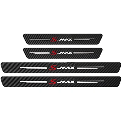 Immagine di EAGLEG 4 Pezzi Car Adesivi Soglia Fibra Carbonio per FO rd Focus Fiesta Kuga Fusion Edge ST Line S Max, Battitacco Pedal Stickers AntiGraffio Pellicola Protettiva, Auto Styling Accessori, Max