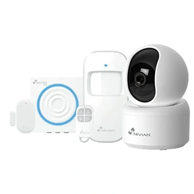 Immagine di Sistema di Allarme Nivian per casa e azienda senza canone mensile Kit Wifi con Controllo Remoto tramite APP Tuya Funzione SOS Installazione semplice cavi
