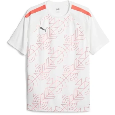 Immagine di Puma Teamliga Graphic Tshirt sport, Uomo, Taglia: Small, White/fire orchid