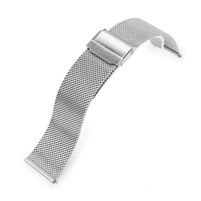 Immagine di 20 mm Quick Release Classic Superfine Mesh Milanese Watch Band spazzolato, argento, L, Classico
